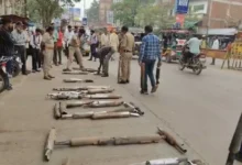 रीवा पुलिस ने तेज आवाज वाले बुलेट साइलेंसर किए नष्ट